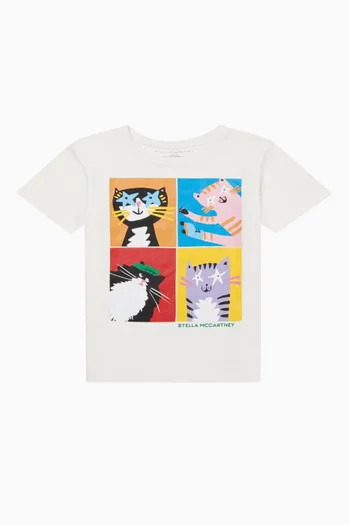Cats Graphic-print T-shirt in Cotton