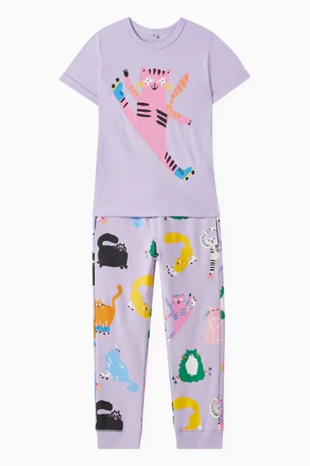 Cat Printed T-shirt in Cotton