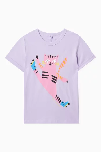 Cat Printed T-shirt in Cotton