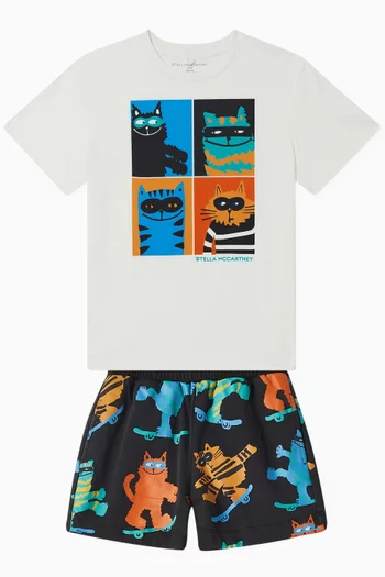 Cats Graphic-print T-shirt in Cotton