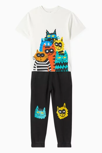 Cats Graphic-print T-shirt in Cotton