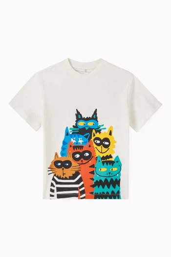 Cats Graphic-print T-shirt in Cotton