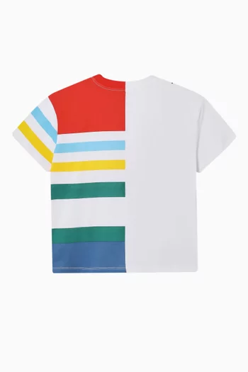 Colourblock Logo-print T-shirt in Organic Cotton