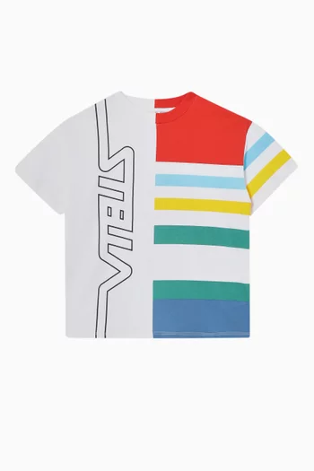 Colourblock Logo-print T-shirt in Organic Cotton