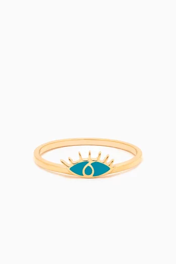 'Ya Ein' Evil Eye Ring in 18kt Yellow Gold