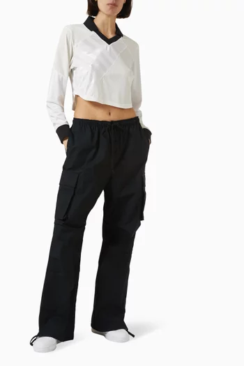 Cropped Long-sleeve Top in Jersey