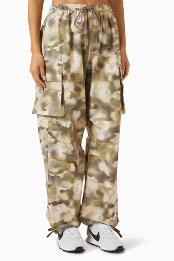 Camo-print Cargo Pants in Cotton-ripstop
