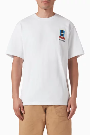 Window Embroidered T-shirt in Cotton Jersey