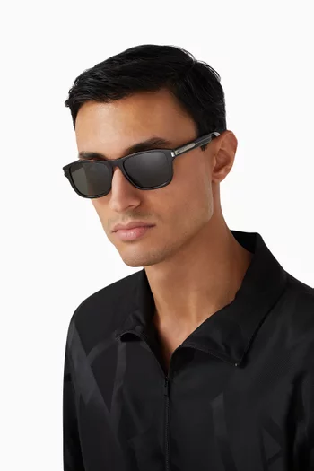 Rectangular Sunglasses in Recycled Acetate