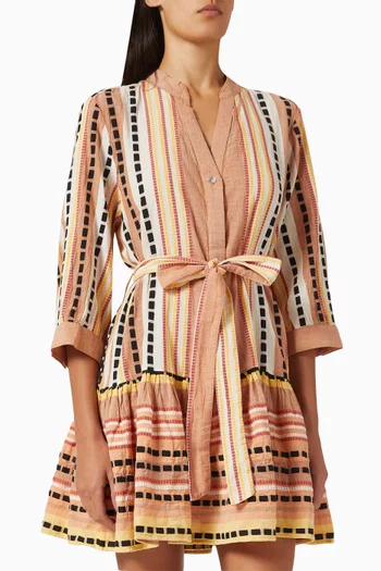 Zakar Belted Mini Dress in Cotton