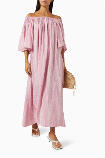 Zakar Off-shoulder Maxi Dress in Cotton-silk