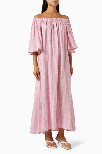 Zakar Off-shoulder Maxi Dress in Cotton-silk