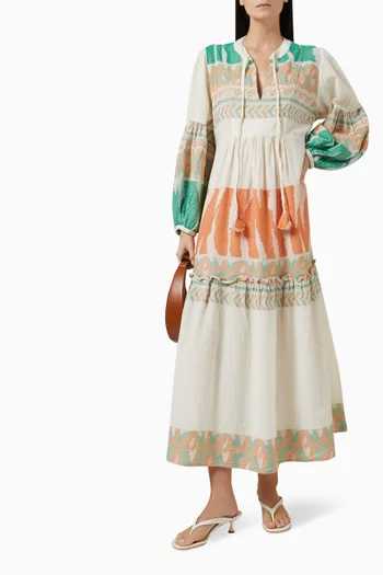 Zakar Printed Maxi Dress in Cotton