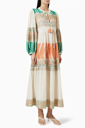 Zakar Printed Maxi Dress in Cotton