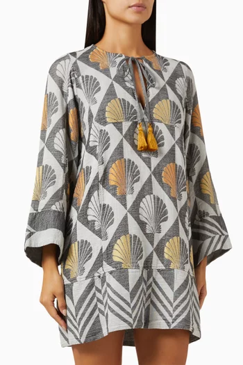 Zakar Printed Mini Dress in Cotton-silk