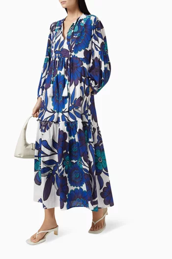 Floral-print Maxi Dress in Cotton