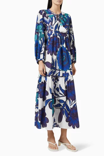 Floral-print Maxi Dress in Cotton