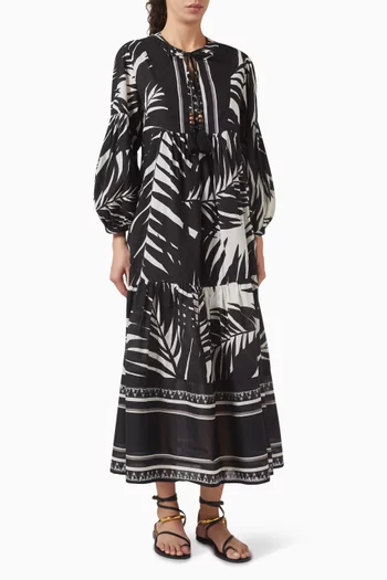 Printed Maxi Dress in Cotton