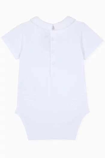 Logo-embroidered Bodysuit in Cotton