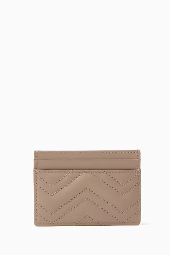 GG Marmont Card Case in Matelassé Chevron Leather