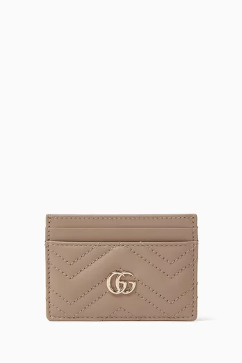 GG Marmont Card Case in Matelassé Chevron Leather