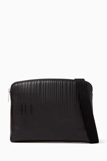Shadow Stripe Musette Bag in Leather