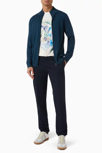 Zip Cardigan in Merino Wool Knit