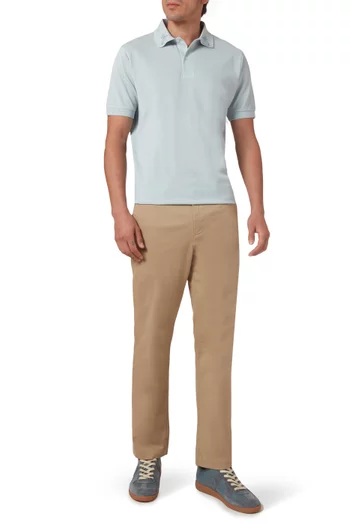 Embroidered Polo Shirt in Cotton Piqué
