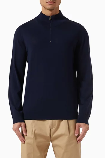 Half-zip Sweater in Merino Wool Knit