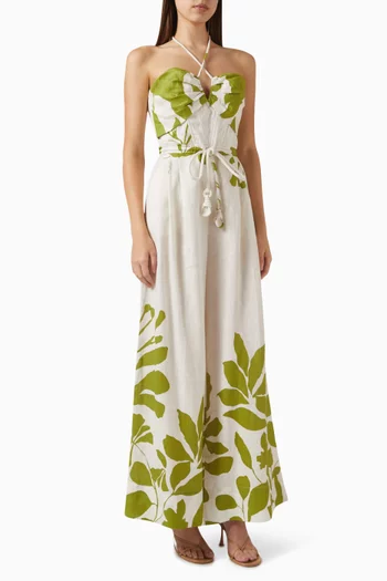 Alma De Mujer Maxi Dress in Linen-blend