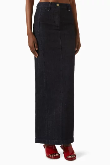 La Jupe de-Nimes Midi Skirt in Denim