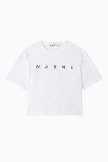 Logo-print Crop T-shirt in Cotton-jersey