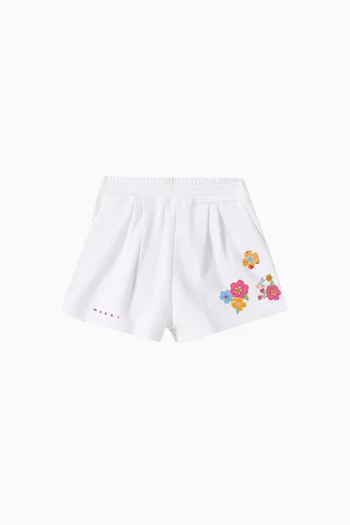 Floral-print Sweatshorts in Cotton