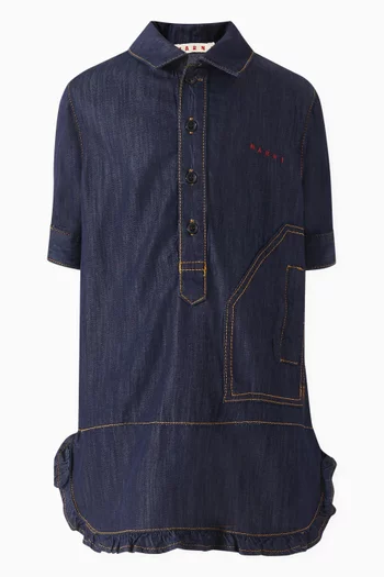 Shirt Dress in Cotton-denim