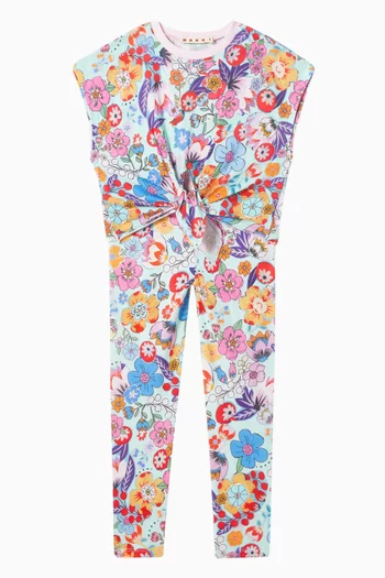 Floral-print Leggings in Cotton