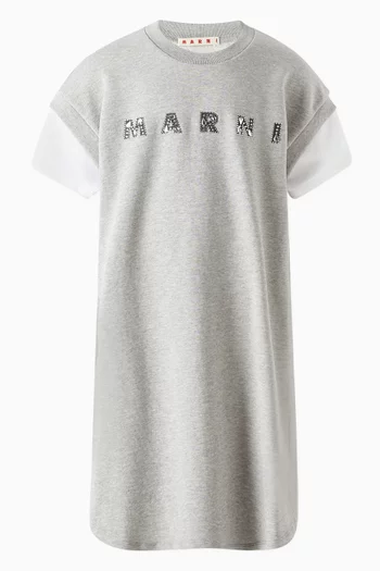 Logo Dress in Cotton