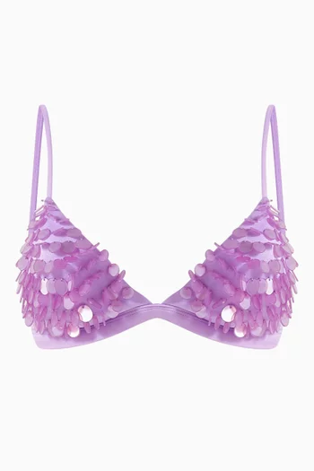 Lisa Sequin-embellished Bikini Top