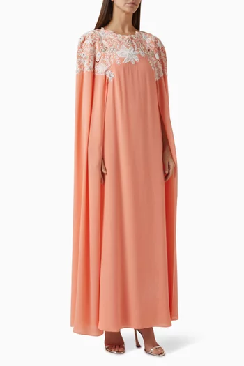 Jasmine Embellished Kaftan in Silk Georgette