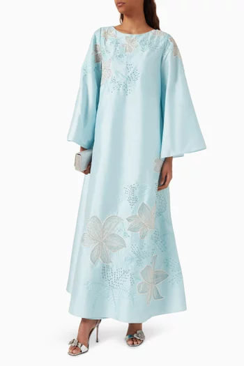 Samantha Embellished Kaftan in Silk Taffeta
