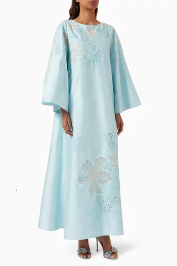 Samantha Embellished Kaftan in Silk Taffeta