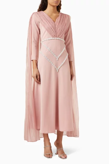 فستان بكاب مطرز