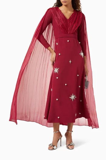 فستان بكاب مطرز