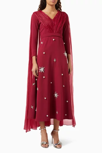 فستان بكاب مطرز