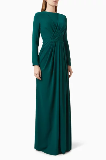 Embroidered Cinched Maxi Dress