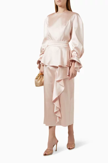 Ruffle Midi Skirt