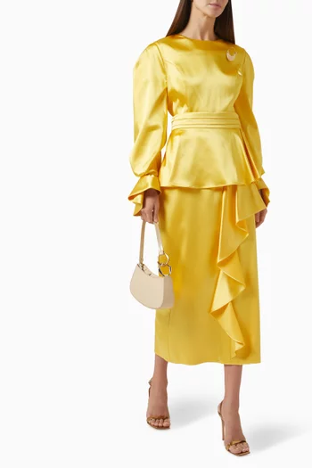 Ruffle Midi Skirt
