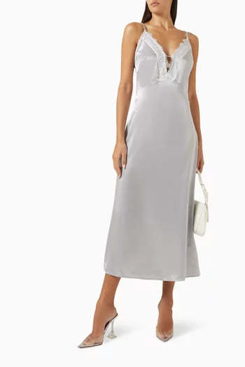 Camellia Midi Dress in Satin