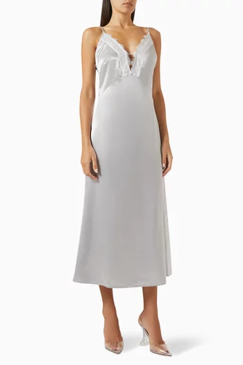Camellia Midi Dress in Satin