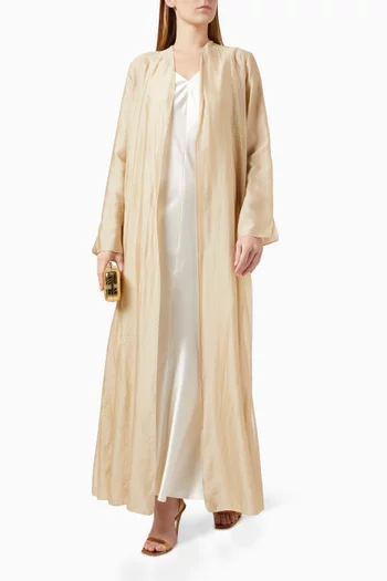 Scattered Embroidered Abaya in Viscose-blend