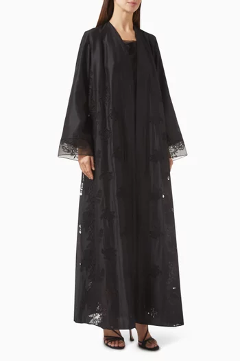 Floral Lace Embroidery Abaya